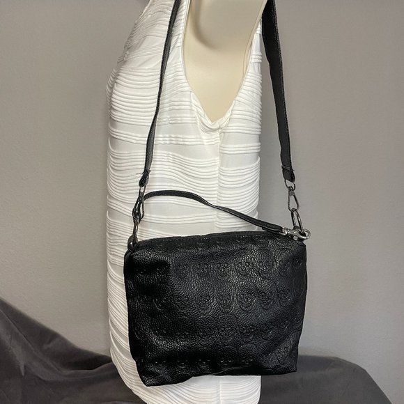 Zapps Skull Bucket Black Leather Shoulder Bag - Picture 4 of 9